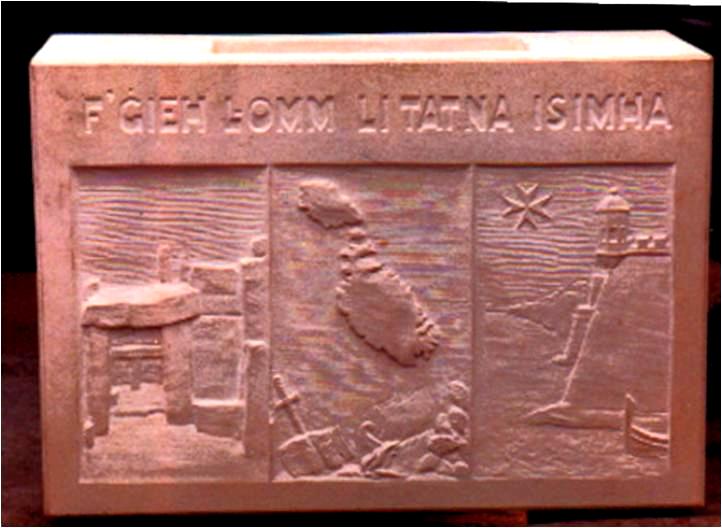 The foundation stone which originated from Malta