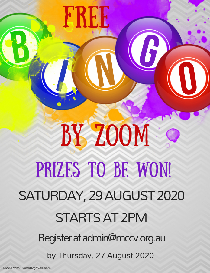 Bingo Flyer 29 August 2020