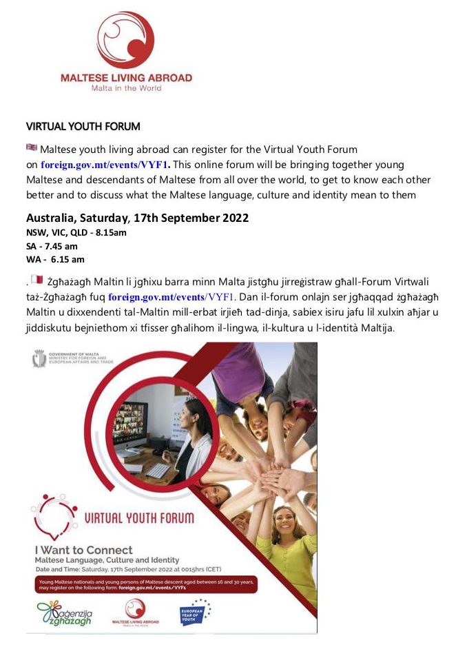 Virtual Youth Forum registration information